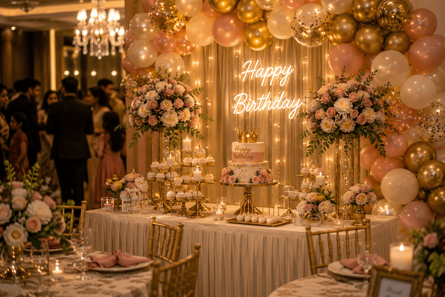 Assorted colorful birthday balloons (stock photo — OMANX does not yet have real birthday-event photography in its media library)